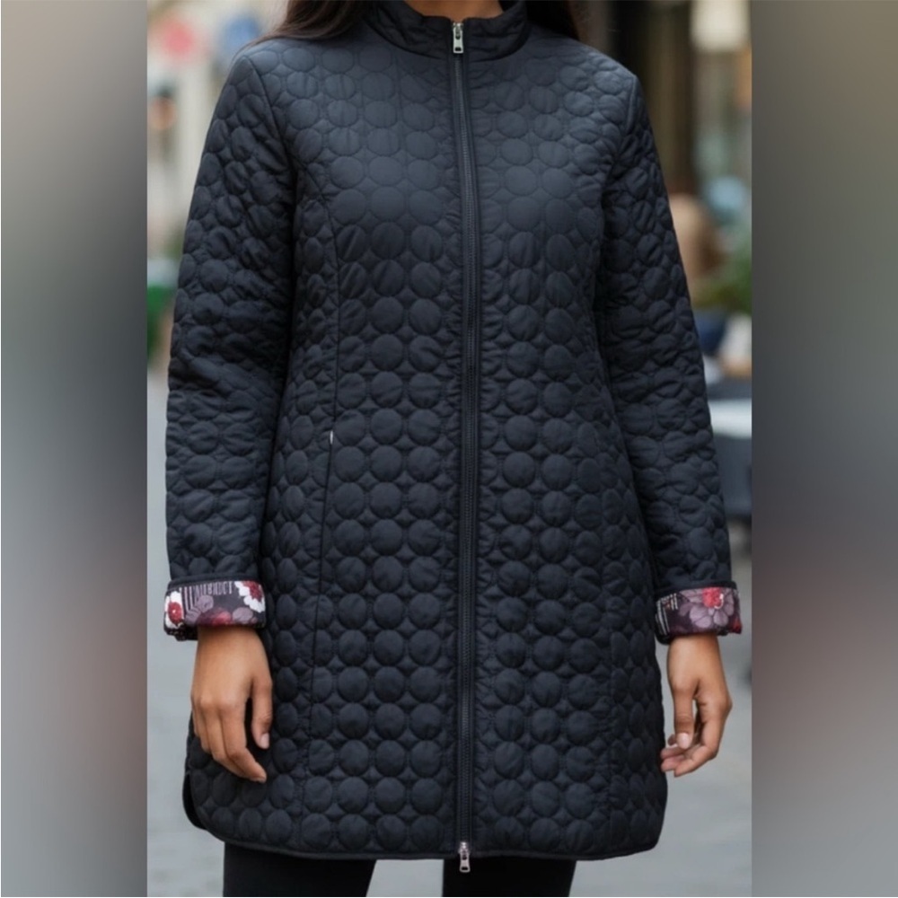 WOMENS MEDIUM TITLE NINE FLORAL QUILTED JACKET COAT